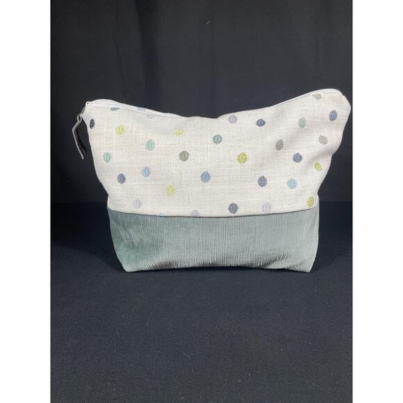 handmade one of a kind bag, velour and polka dots, variety of uses - Picture 2 of 8